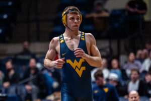 Peyton Hall advances to Big 12 finals at 165 pounds, becomes WVU's all-time leader in wins